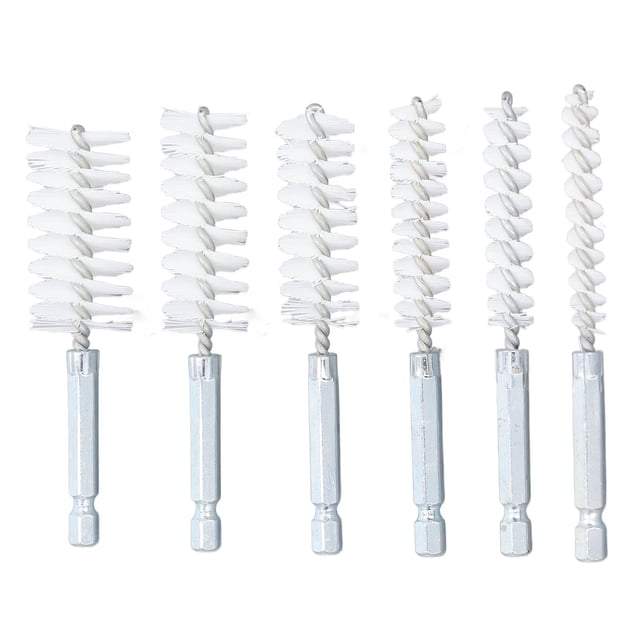 Bore Brush, Twisted Wire Scratch Brush Easy To Install Rust Proof For Machining Yellow Copper,Silver Stainless Steel,White Nylon