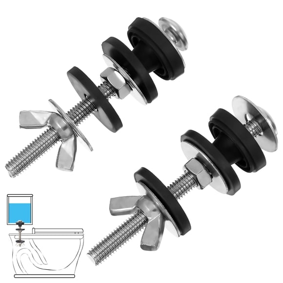 HAMPPLIES 2Pcs Toilet Repair Kit with Tank Bolts and Seal Gasket Compatible with Multiple Toilet Models