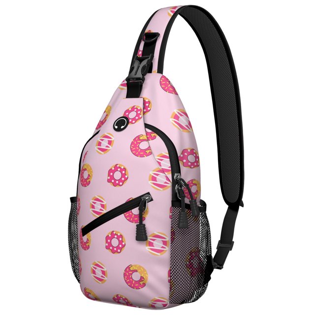 Donut Lover Candy Cake Doughnut Coffee Lightweight Travel Sling Backpack Multipurpose Durable Small Travel Backpack