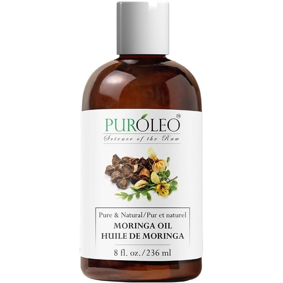 PUROLEO Moringa Oil 8 Fl Oz/236 ML (Packed In Canada) for Face 100% Pure | Natural Moringa Oil