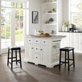 thumbnail image 3 of Crosley Julia Stainless Steel Top Kitchen Island with Saddle Stools in White, 3 of 6