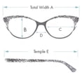 thumbnail image 3 of Lunettes de Lecture pour Femmes à Charnières à Ressort, Mode, Oeil de Chat, Noires (+2,75), 3 of 3