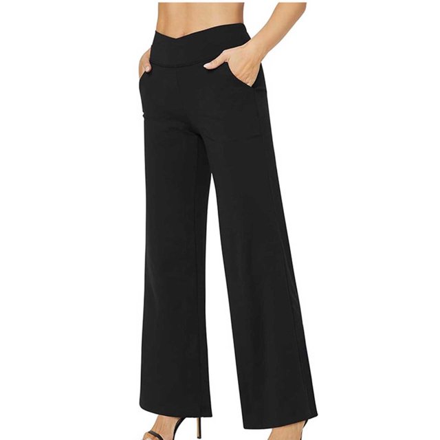 Birdeem Women Fashion Solid Color High Waisted Pocket Vent Fitting Full Length Pants