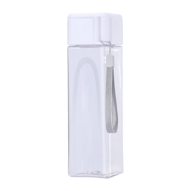 O-055 White Transparent Plastic Water Cup 500Ml Square Minimalist Daily Hydration