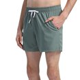 thumbnail image 3 of Mens Shorts Mens Casual Solid Color Casual Drawstring Pockets Elastic Sports Shorts, 3 of 5