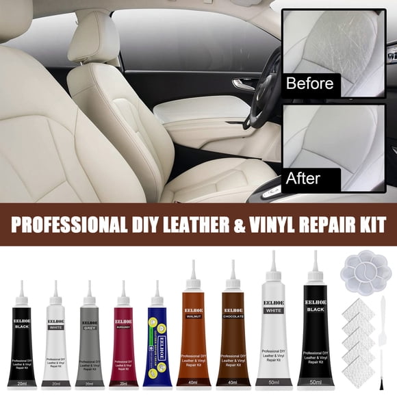 Bowayaoa Trousse de Réparation pour Cuir de Voiture, Stylo de Réparation des Égratignures pour Cuir et Vinyle, Gel pour Enlever les Égratignures Intérieures d'Auto, Crème de Réparation pour Meubles et Sièges, Réparation Bricolage Facile pour Égratignures, Déchirures, Fissures