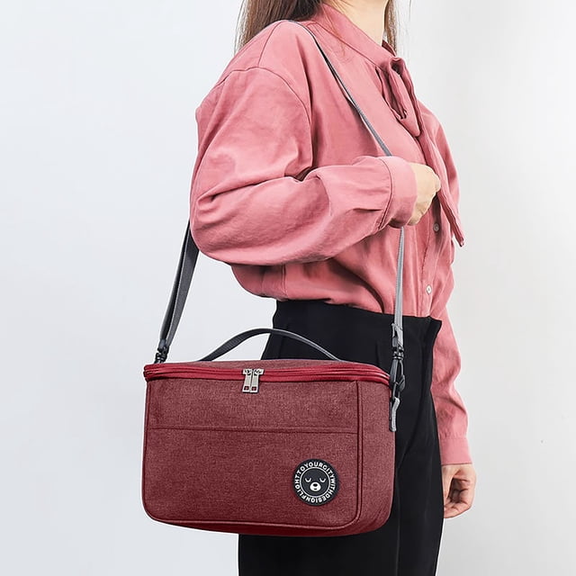 Fwttom Lunch Bag Women Insulated Lunch Bag Large Lunch Box with Adjust-Able Shoulder Strap for Women Men Adult Kids