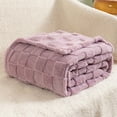 thumbnail image 4 of Couverture Douce et Épaisse en Molleton Polyester pour le Lit et le Canapé, Idéale pour une Sieste Confortable. Design à Rayures pour son, Violet, JKODE, 4 of 9