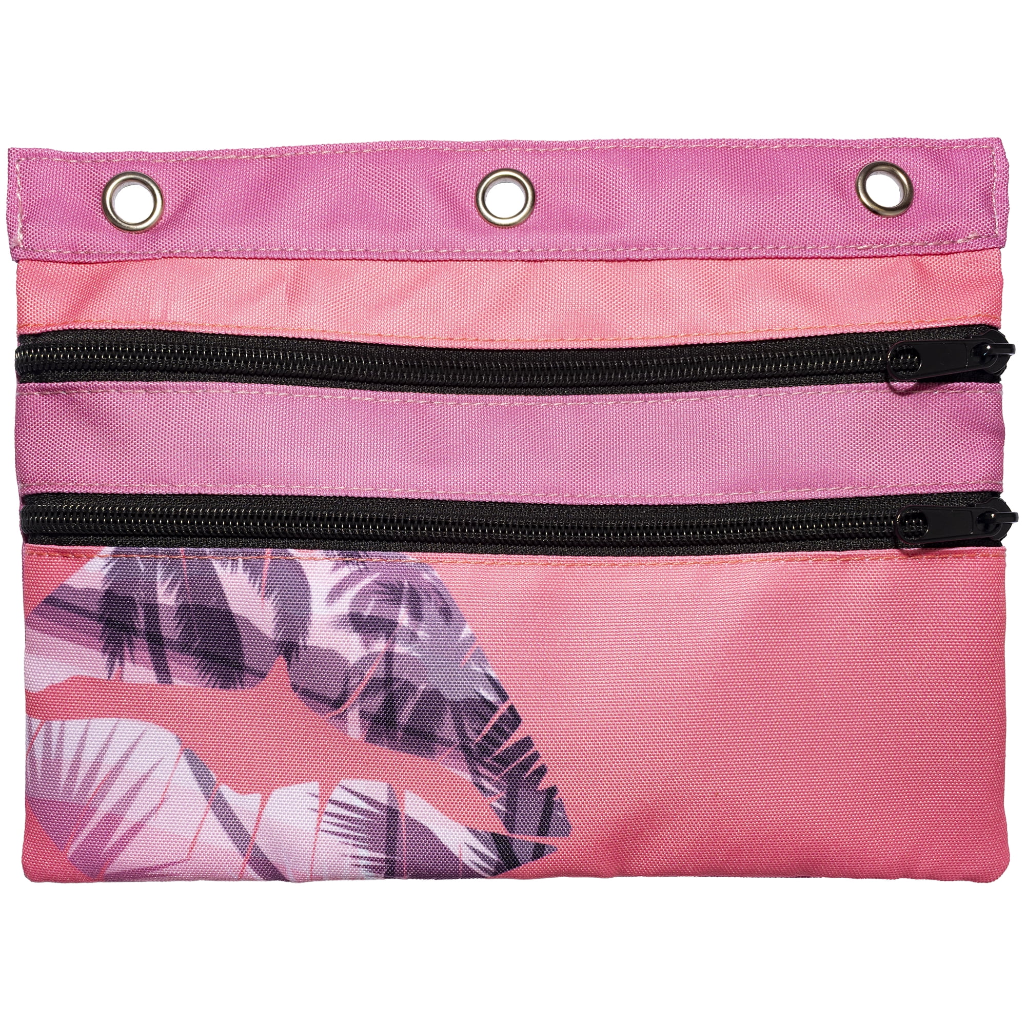 Pochette Pen+Gear pour classeur, 2 fermetures éclair, rose