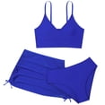 thumbnail image 1 of MIASHUI Kids Swimsuit Girls 3 Piece Bathing Suit Bikini Set with Ruched Cover Up Skirt,Blue,11-12 Years, 1 of 6