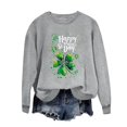 thumbnail image 2 of VKOYWKM Chandails de la Saint-Patrick pour Femmes Imprimé Trèfle Irlandais Chanceux Manches Longues Coupe Ample Col Rond Chandail, 2 of 5