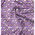 thumbnail image 1 of Soimoi Purple Satin Silk Fabric Rabbit Animal Print Fabric by the Yard 42 Inch Wide, 1 of 6