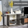 thumbnail image 4 of HOMCOM Buffet de Cuisine avec Tiroirs à Ouverture par Pression et Armoires de Rangement, Gris, 4 of 10