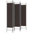 thumbnail image 3 of vidaXL 5-Panel Room Divider Brown 200x200 cm Fabric, 3 of 5