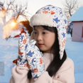 thumbnail image 2 of 1 Set Hat Gloves Animal Pattern Camouflage Autumn Winter Warm Ear Flap Cap Set for Outdoor, 2 of 10