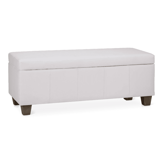Bouclair Banc de Rangement en Similicuir Blanc