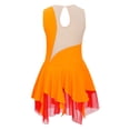 thumbnail image 2 of Jhaoyu Robe de Patinage à Glace Sans Manches pour Filles avec Strass Scintillants Robe de Danse Orange 12, 2 of 7