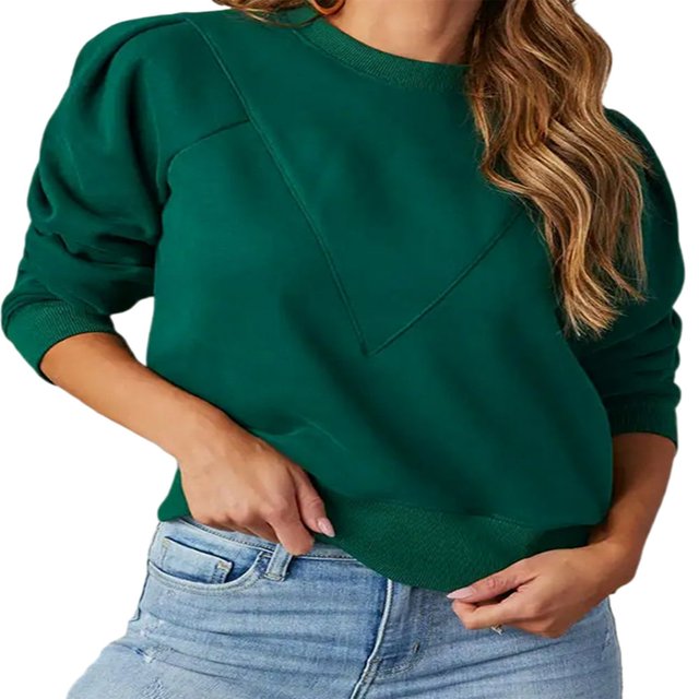 Sweat-shirt à Manches Longues en Forme de Col Rond pour Femme