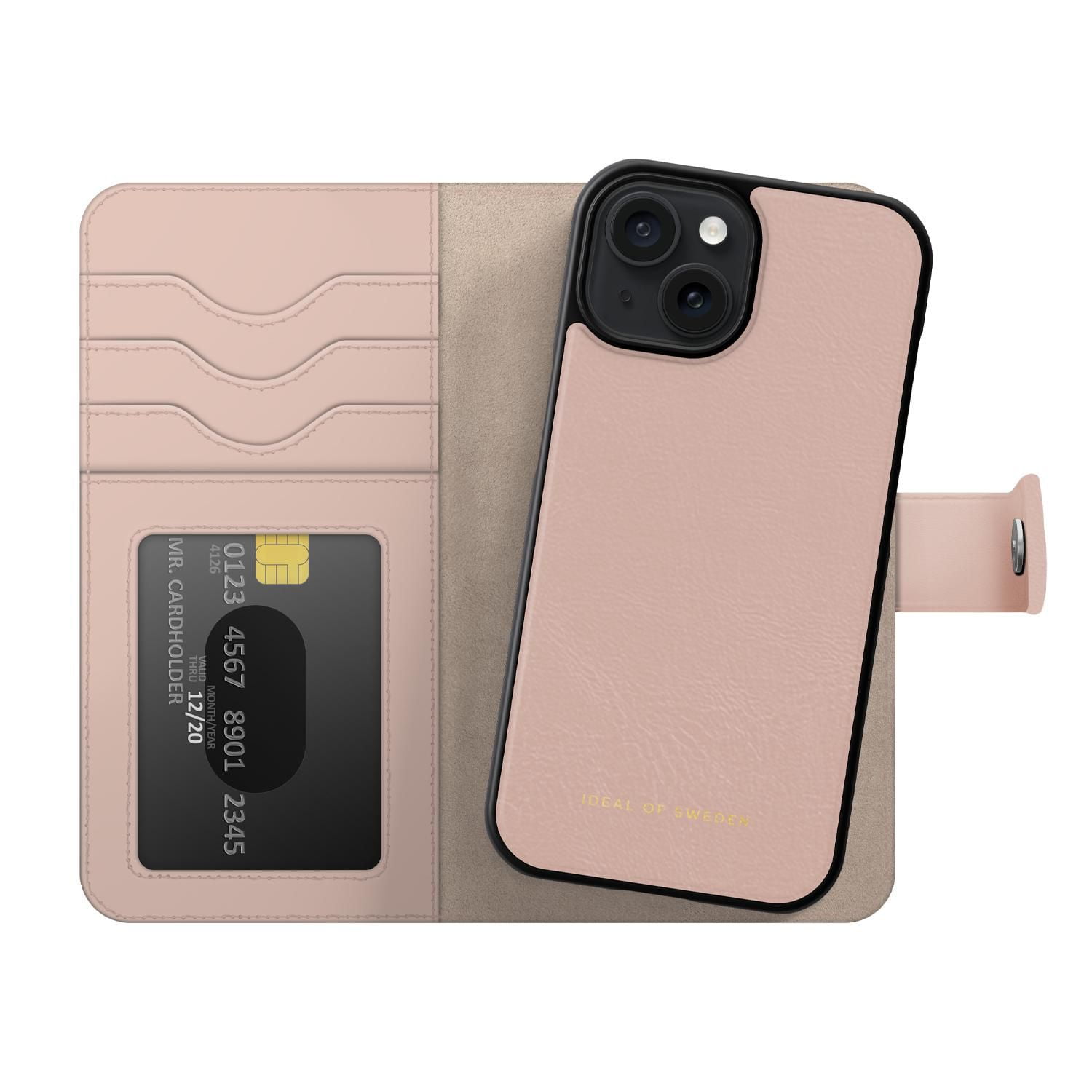 Ideal of Sweden Portefeuille Magnétique+ Rose pour iPhone 15 Pro