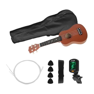 21-inch colorful acoustic tenor ukulele set in basswood with carrying bag, uke strap, strings, pick, and tuner