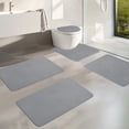 thumbnail image 5 of zanvin Bath Mat Memory Foam Bath Mat 5 Set Bathroom Rugs for 5 Pcs Toilet Mats Universal Soft Comfortable Water Absorption Non-Slip Thick Machine Washable Easy Dry Dark Color, Mom Gifts, 5 of 5