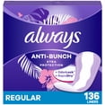 thumbnail image 1 of Always Anti-Bunch Xtra Protection Daily Liners, Regular Length, Unscented, 1 of 12