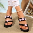 thumbnail image 2 of Flower Rhinestones Flip Flops for Women Vacation Sparkly Platform Slippers Boho Beach Slip on Dress Sandals, 2 of 7