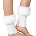 thumbnail image 2 of Women Autumn and Winter Short Turned Wool Warm Socks Boots Cover Knitting Wool Leg Protector, 2 of 4