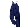 thumbnail image 4 of Girls Overall Star Print Summer Rompers for Girls Loose Casual Rompers with Pockets Cute Teen Clothes 8-10 Y, 4 of 5