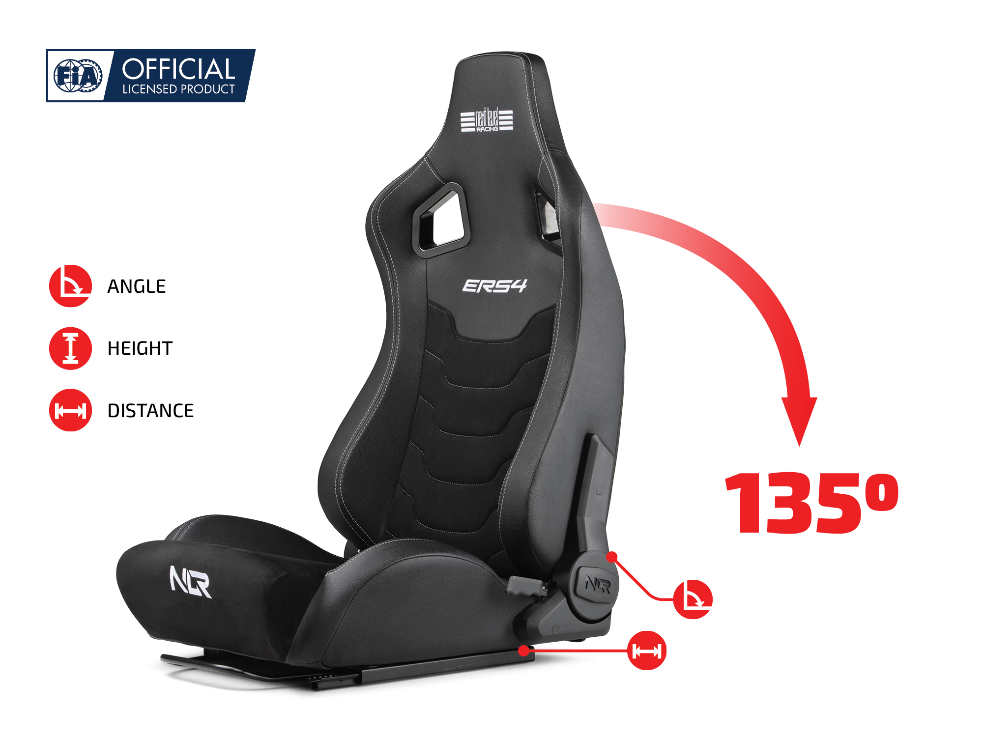 Next Level Racing® ERS4 Elite Reclining Seat- PU Leather & Suede Edition [NLR-E053]