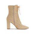 thumbnail image 3 of Unique Bargains Bottines à Paillettes à Talon Bloc à Bout Pointu pour Femmes, 3 of 8