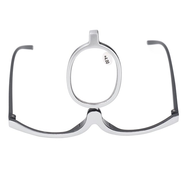 Lunettes de Maquillage à Lentille Relevable Simple, Lunettes de Lecture à Rotation de 180 Degrés, Lunettes de Lecture Cosmétiques pour Femmes avec Étui à Lunettes