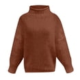 thumbnail image 5 of IROINID Chandail à Col Roulé pour Femmes Couleur Unie Décontracté Mi-Longueur Manches Longues Hauts Tricotés, 5 of 5