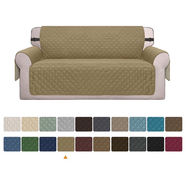 Housse de Sofa Réversible Lavable à la Machine, Housse de Canapé Résistante à l'Eau, Housse Antidérapante Protectrice pour Meubles pour Chiens, Enfants, Animaux