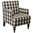 thumbnail image 1 of Christopher Knight Home Evete Tufted Fabric Club Chair, Black Checkerboard, 1 of 2
