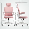 thumbnail image 3 of Vinsetto Mesh Office Chair with 4D Lumbar Support, Adjust Headrest, Pink, 3 of 10