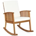 thumbnail image 1 of Patio Rocking Chair Acacia Wood Rocker w/ Seat & Back Cushions Safe & Comfortable Rocking, 1 of 8