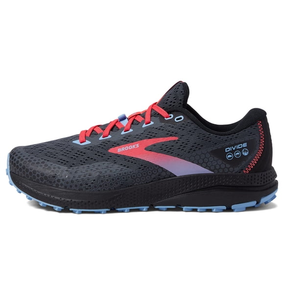 Brooks Women’s Divide 3 Trail Running Shoe - Ebony/Black/Diva Pink - 8.5