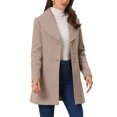 thumbnail image 4 of INSPIRE CHIC Manteau Trench Long pour Femme, Mignon, Col Rabattu, Simple Boutonnage, Ceinturé, TP Kaki Clair, 4 of 5
