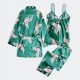 thumbnail image 3 of WTXUE Ensembles de Pyjama pour Femmes / Pyjamas Polyester Imprimé Quotidien Femme / 3 Pcs Vert m, 3 of 8