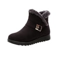 thumbnail image 2 of EGNMCR Bottes à la Cheville pour Femmes Grande Taille Isolation Bottes de Neige pour Femmes Bout Rond Chaussures à Enfiler Bottes Décontractées à Fermeture Éclair, 2 of 9