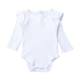 thumbnail image 2 of Faithtur Bébé Garçon Fille Manches Longues Romper Ébouriffé de Couleur Unie Body, 2 of 6