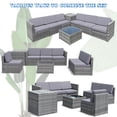 thumbnail image 4 of Costway Ensemble de Meubles en Rotin Tressé en Osier 8 Pcs pour Patio avec Rangement Extérieur, 4 of 10