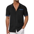 thumbnail image 1 of QIPOPIQ Mens Knit Button Down Shirt Short Sleeve Button Up Shirt Summer Casual Beach Tops Clearance, 1 of 5