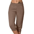 thumbnail image 1 of Timegard Womens Sweatpants Capri Pants Cinch Bottom Solid Color Cropped Joggers Workout Pants with Pockets, 1 of 6