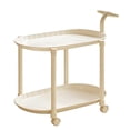 thumbnail image 1 of YIMWNYI Rolling Side Table with Wheels, Mobile End Table for Small Spaces, 2-Tier Removable Storage Rack, Portable Nightstand, Living Room, Bedroom, Kitchen Cart, Compact and Versatile Organizer, 1 of 6