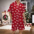 thumbnail image 2 of GDREDA Pyjama Assorti pour Couples pour Hommes de Noël Multicolore Imprimé en Satin de Soie à Manches Courtes Boutonné Ensemble de Pyjama pour Hommes Rouge,TTG, 2 of 4