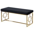 thumbnail image 1 of Best Master Velvet and Stainless Steel Bench in Black and Gold, 1 of 2