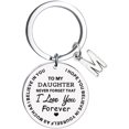 thumbnail image 1 of CHUANK Clearance To My Daughter Message Keychain Stainless Steel Initial Last Name 26 Letter Family Inspirational Keychain Gift, 1 of 2