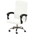 thumbnail image 1 of Office Chair Covers,Stretch Thick Computer Rotating Chair Cover with Zipper,for Office Desk Computer Chair Four Seasons(White,M), 1 of 5